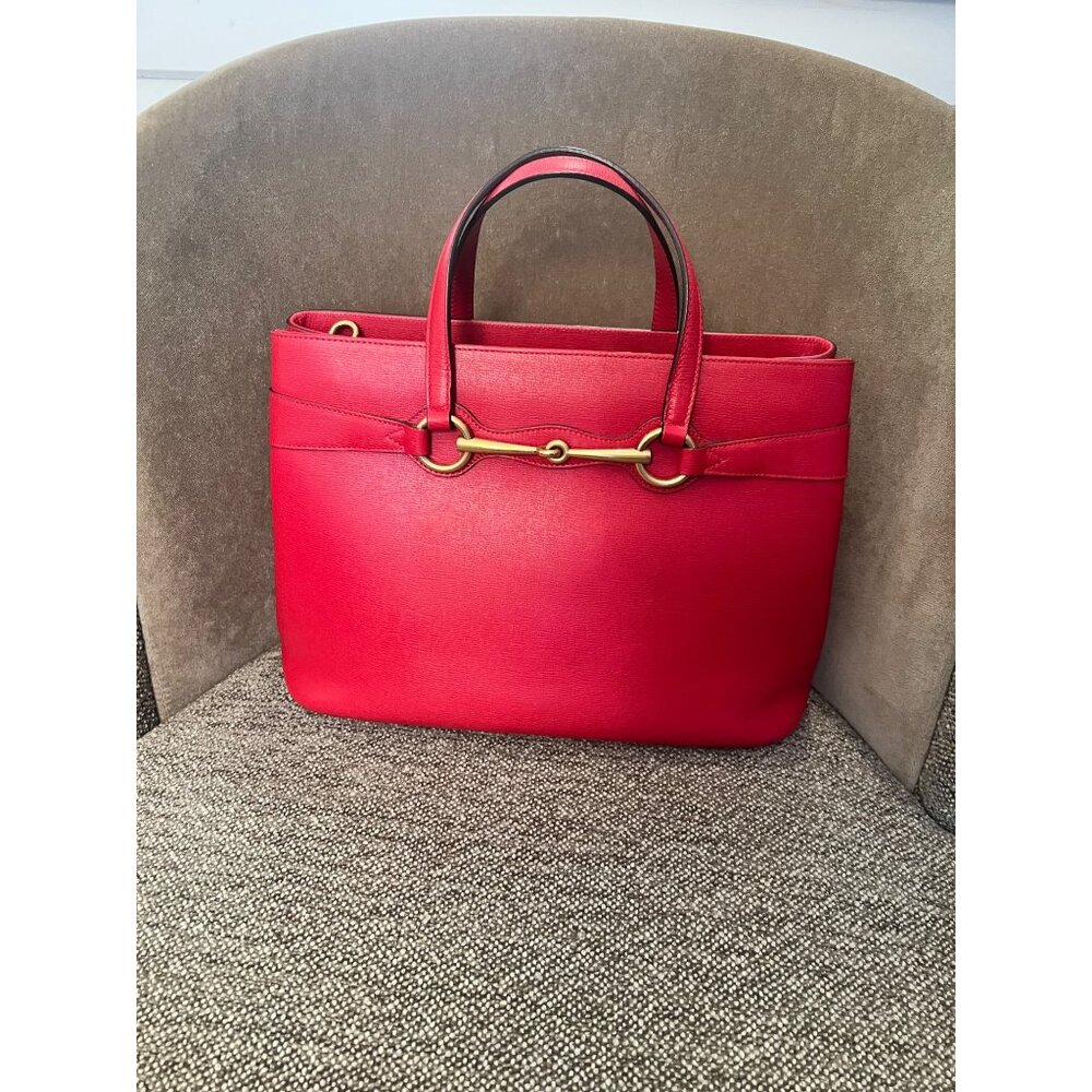 SOLD - Gucci Bright Bit Leather Horsebit Tote